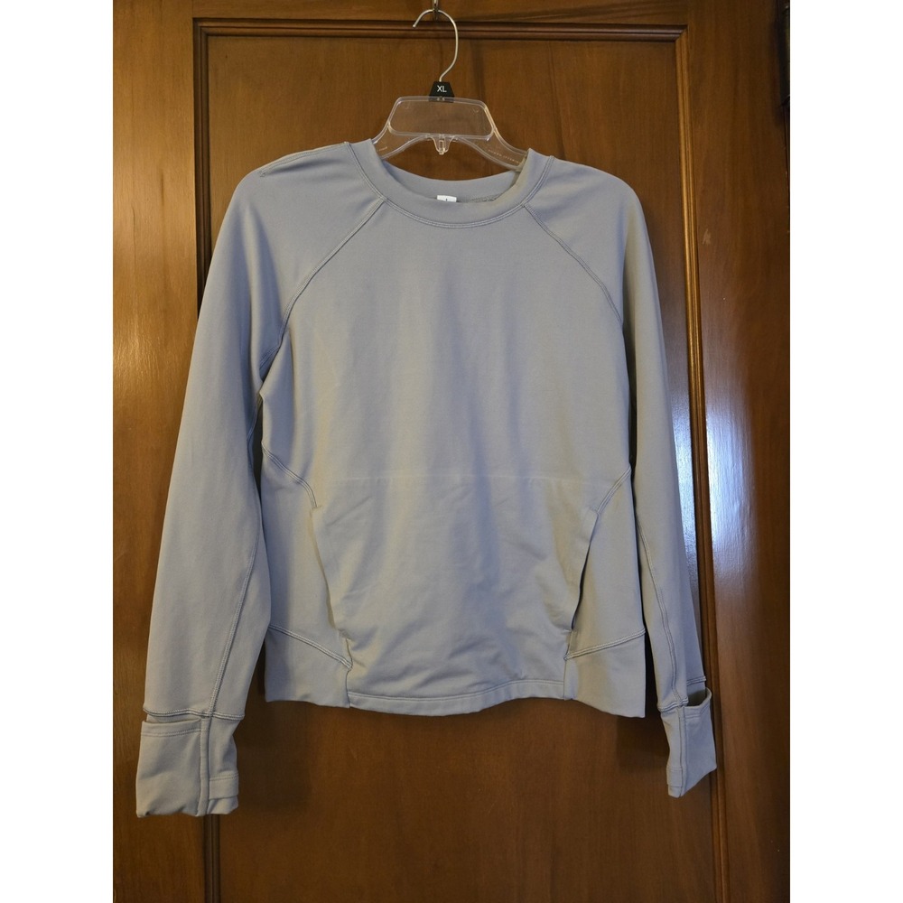 EUC Women Size 4 Lululemon 'It's Rulu Run Classic-Fit Crew' Fleece Rhino Grey